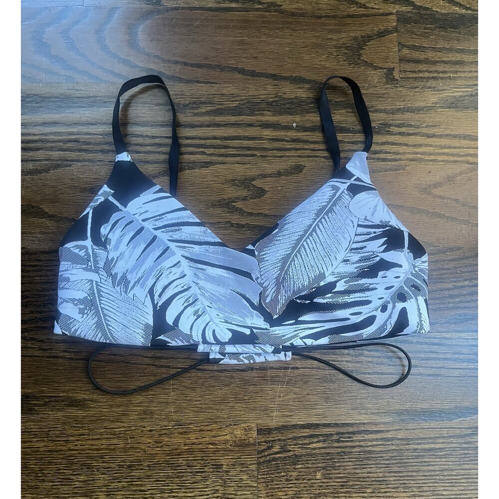 Koral women’s black white sports bra floral print Sz. S NWOT